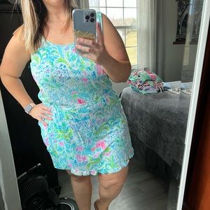 Lilly Pulitzer romper with ruffles Womens xl